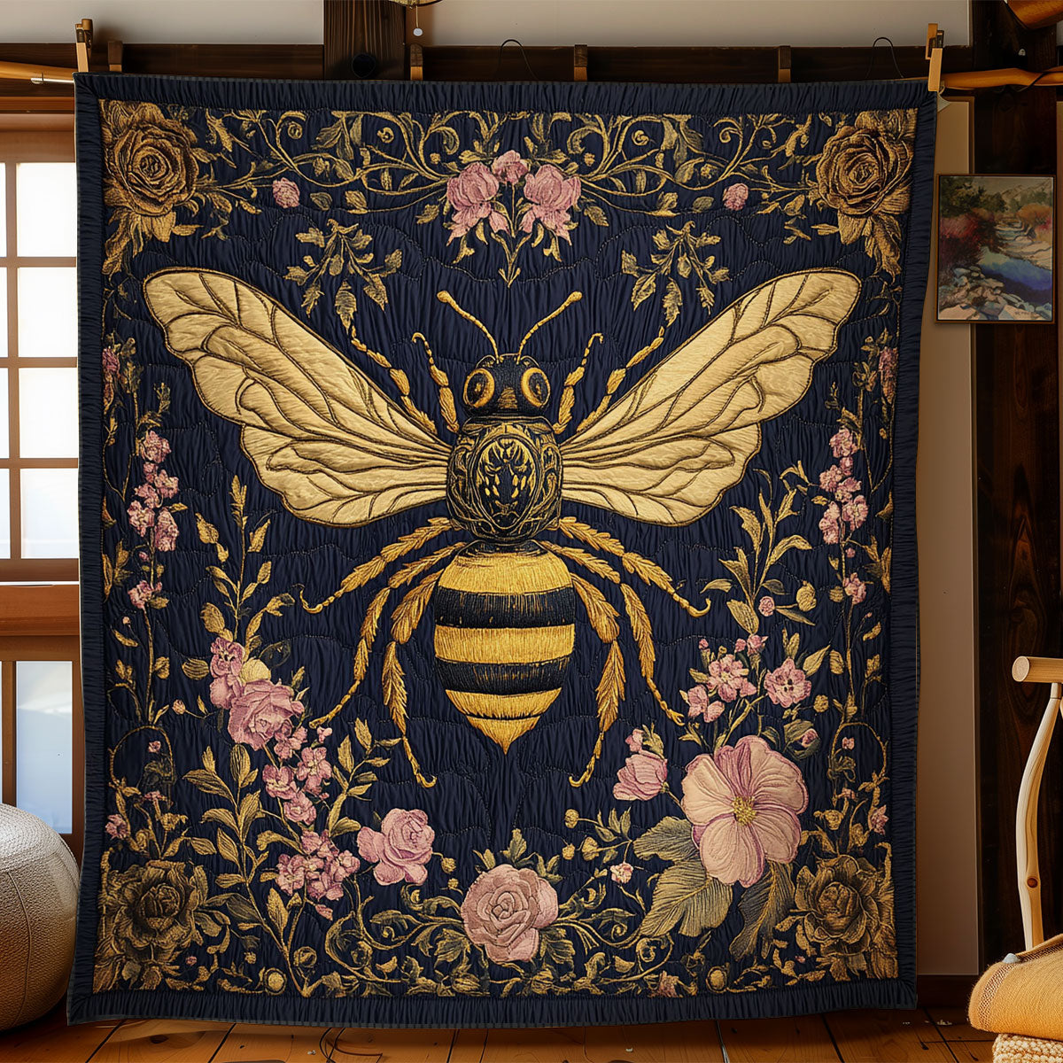 Bee In Flower Garden WY1902055CL Quilt