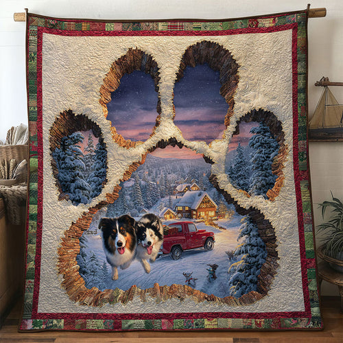 Border Collie Paw Blessing WN0611012CL Quilt