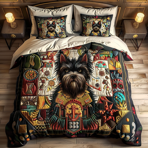 Black Terrier Abstract WY1001009CL Duvet Cover Set