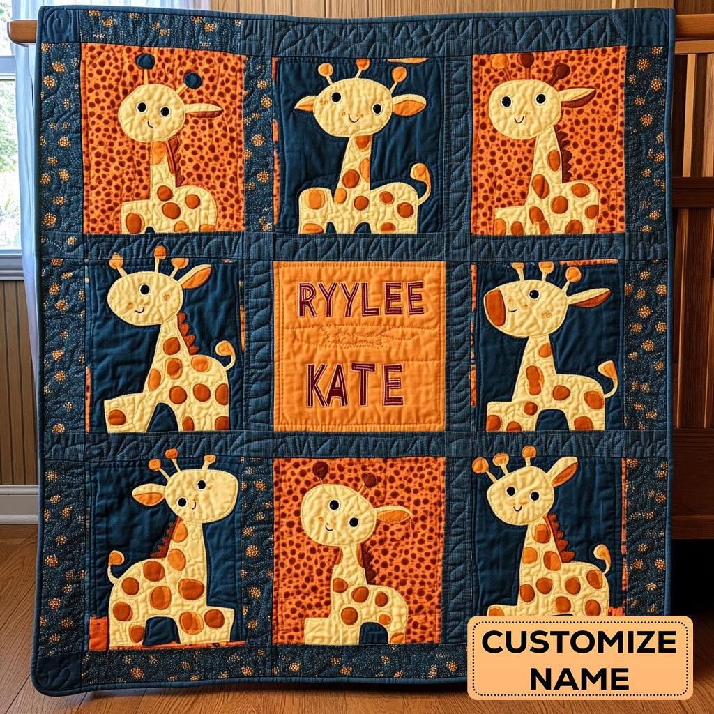 Giraffe Patch WY2607020CL Personalized Baby Quilt