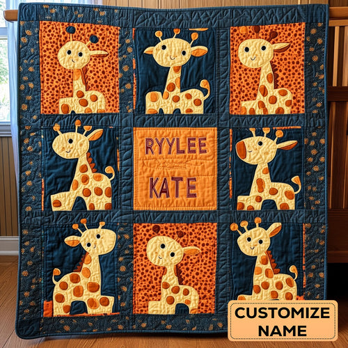 Giraffe Patch WY2607020CL Personalized Baby Quilt