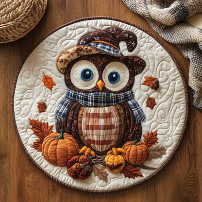 Autumn Owl WN1903026CL Quilted Round Mat