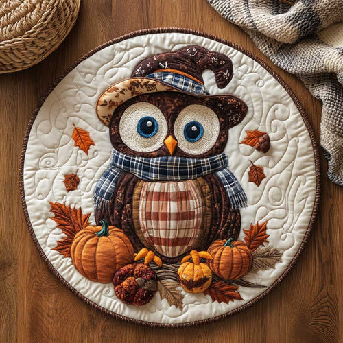 Autumn Owl WN1903026CL Quilted Round Mat