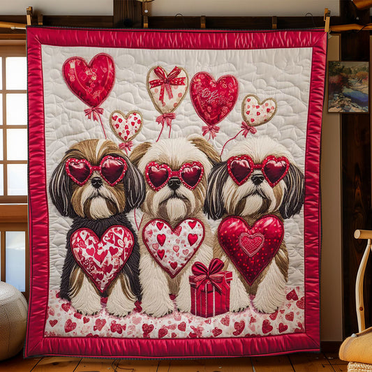 Shih Tzu Heart Parade WN3112019CL Quilt