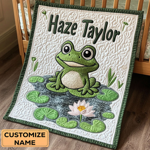 Happy Frog WN2907055CL Personalized Baby Quilt