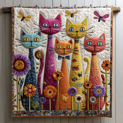 Floral Whimsical Cat CW2607025CL Quilt