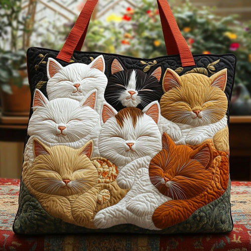 Sleeping Kitten XR0210001CL Quilted Tote Bag