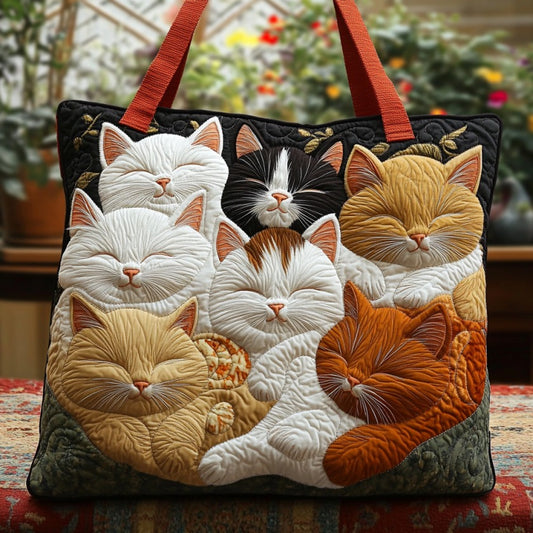 Sleeping Kitten XR0210001CL Quilted Tote Bag