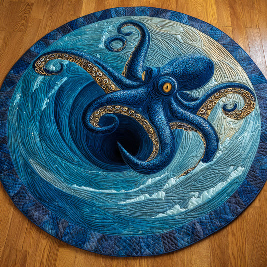 Golden Octopus WN2909025CL Quilted Round Mat