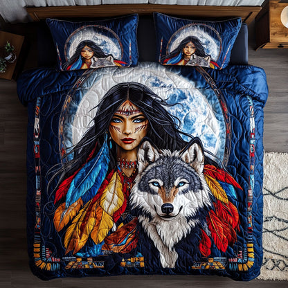 Sky Dance Wolf And Woman WN0908074CL Duvet Cover Set