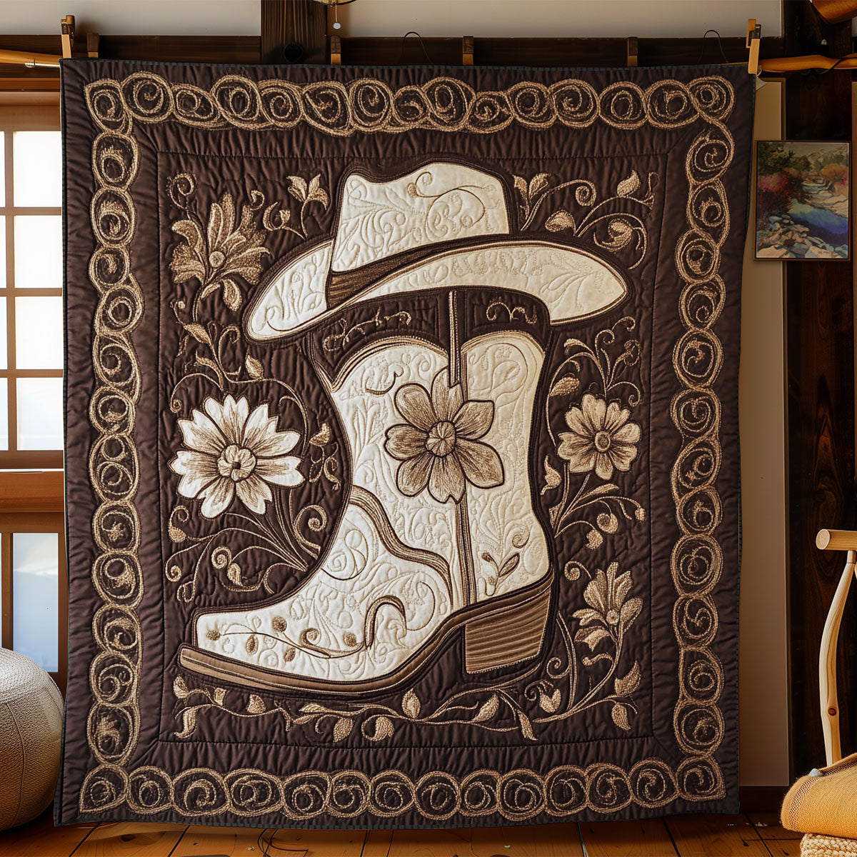 Brown Cowboy WY0801005CL Quilt