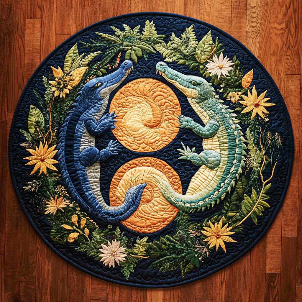 The Reptile Dance WY1908024CL Quilted Round Mat