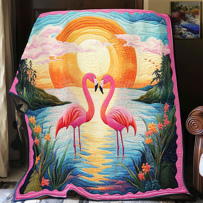 Flamingo In Sunset WX1701046CL Quilt
