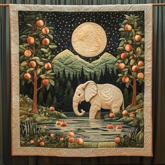 Elephant In Moonlit Stream WY0906036CL Quilt