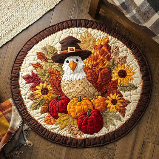 Thanksgiving Turkey WN1903037CL Quilted Round Mat