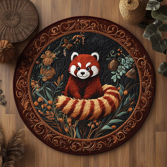 Red Panda In Night WY0206038CL Quilted Round Mat