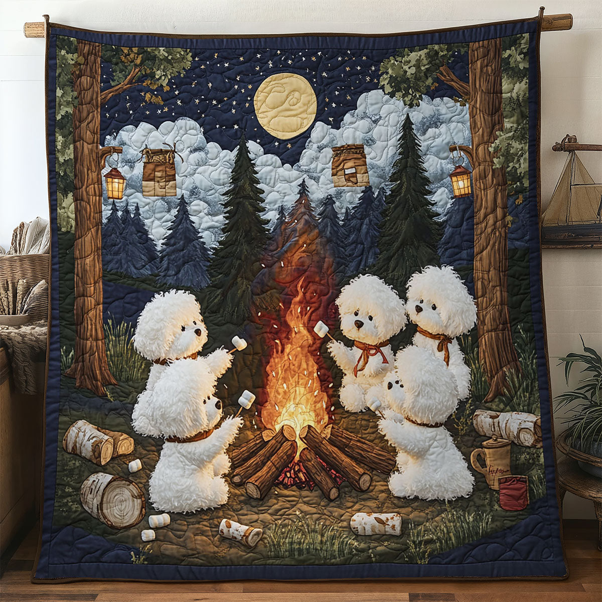 Bichon Frise Adventure WN2306002CL Quilt