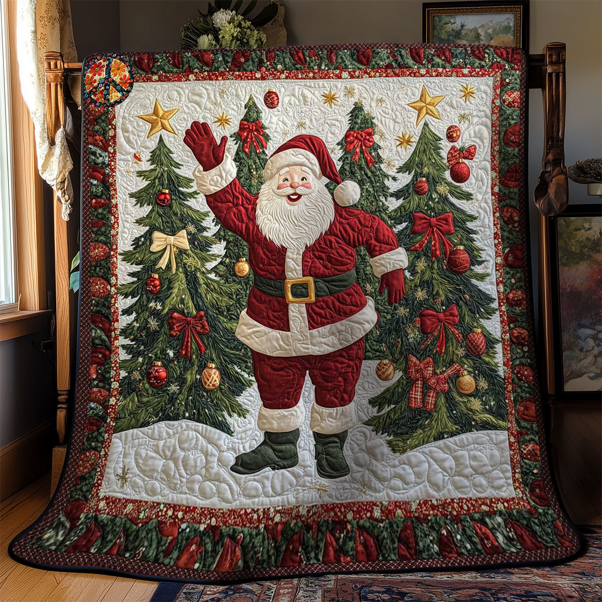 Golden Star Santa WN1212034CL Quilt