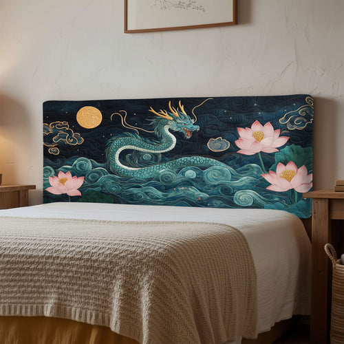 Lotus Guardian Dragon KL3012029CL Quilted Headboard Slipcover