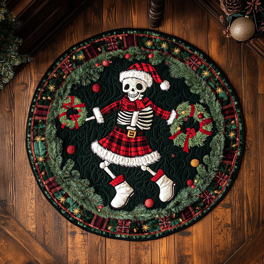 Cozy Skeleton Cheer WN1107008CL Quilted Round Mat