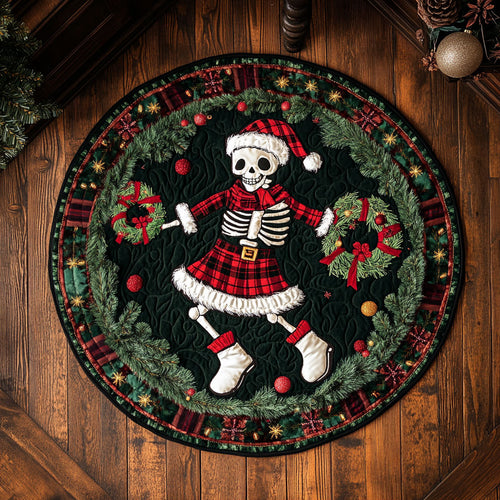 Cozy Skeleton Cheer WN1107008CL Quilted Round Mat