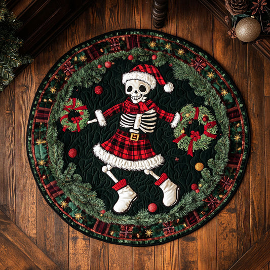 Cozy Skeleton Cheer WN1107008CL Quilted Round Mat