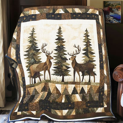 Stag Forest Patchwork WP3012033CL Quilt