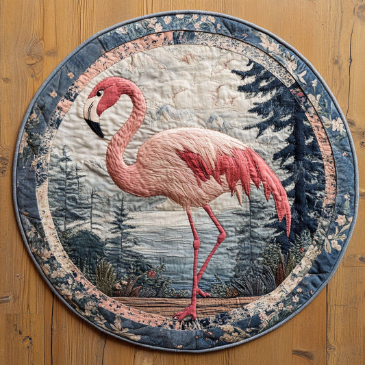 Flamingo Dreams WN0707050CL Quilted Round Mat
