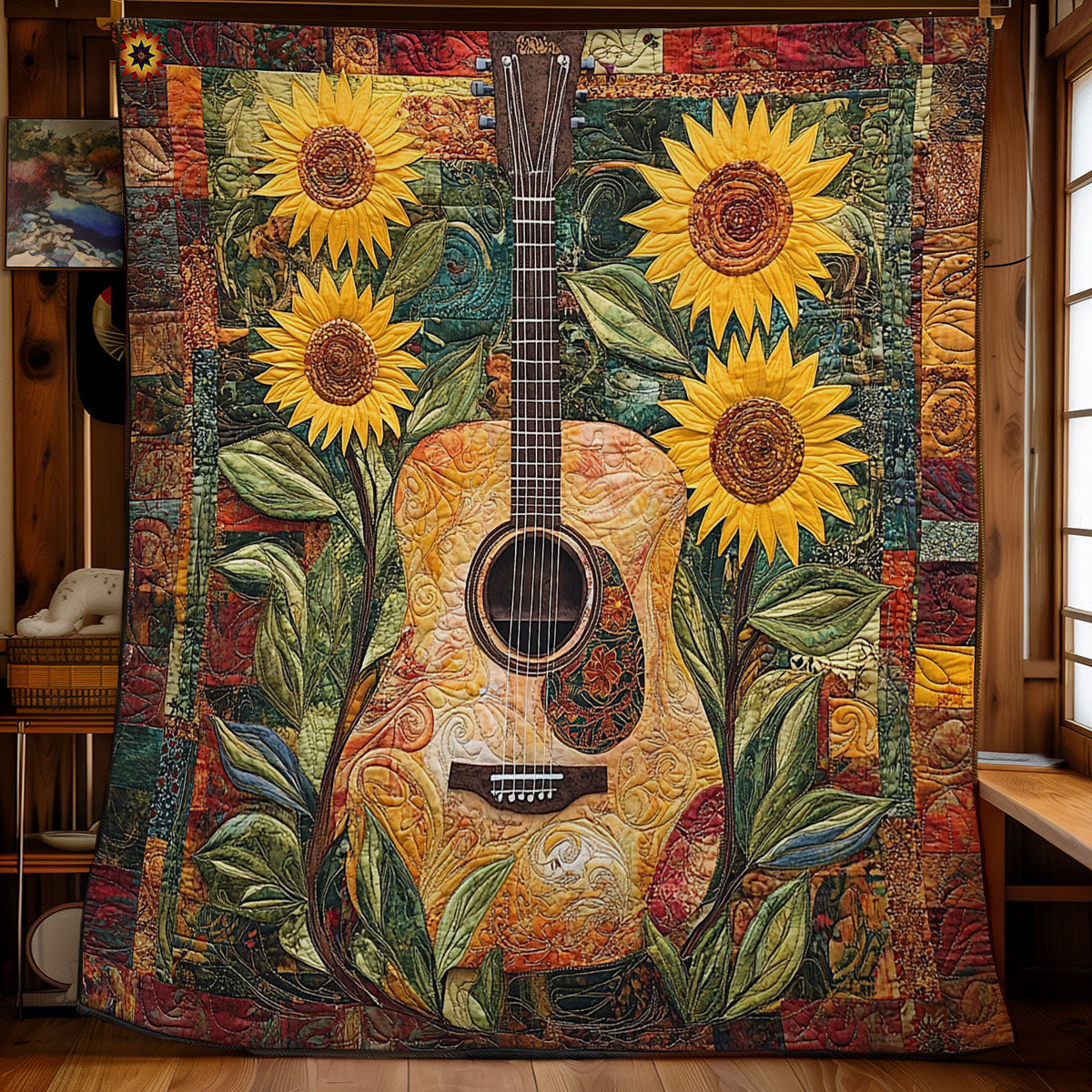 Sunflower Guitar WY2312063CL Quilt