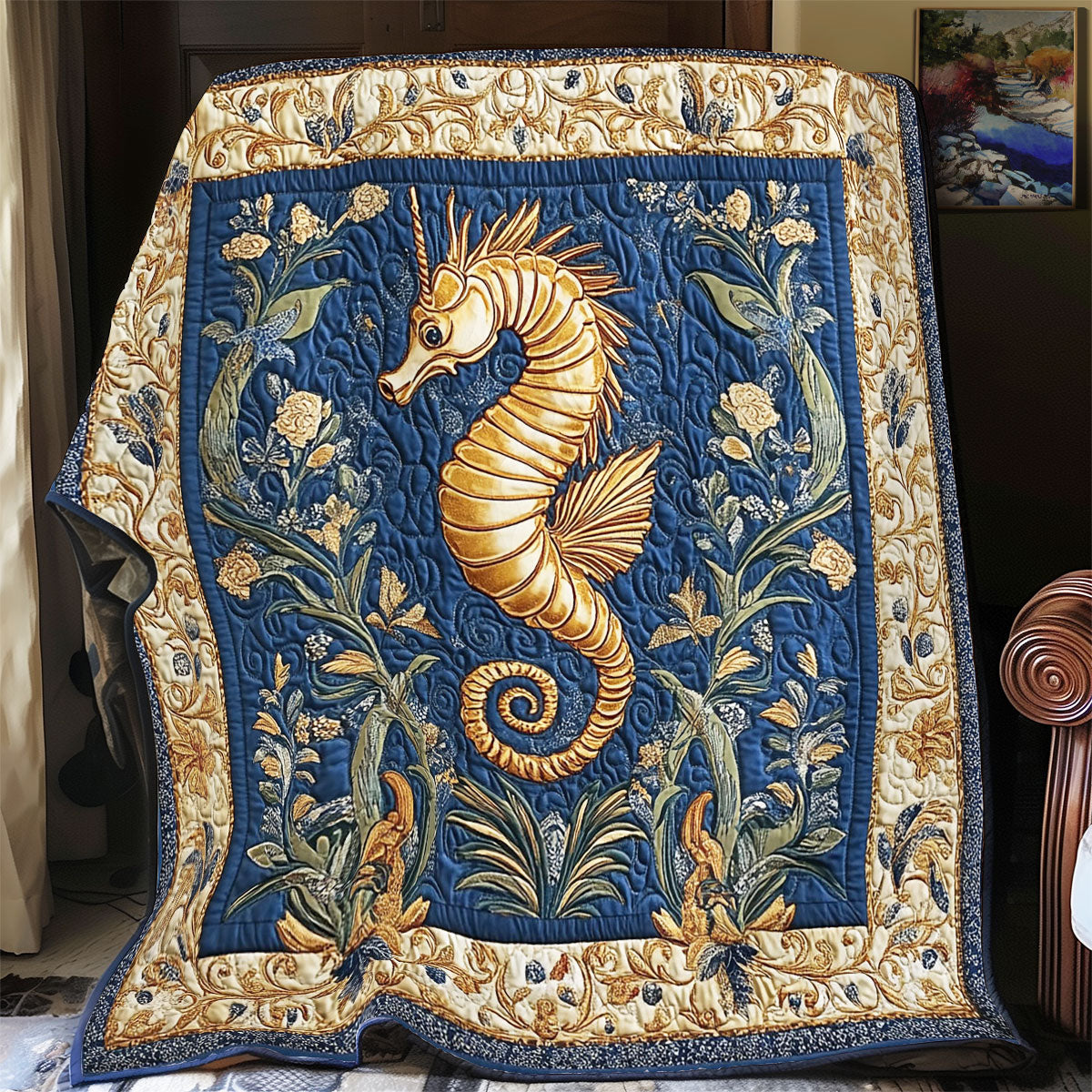 Royal Gold Seahorse WY1701057CL Quilt