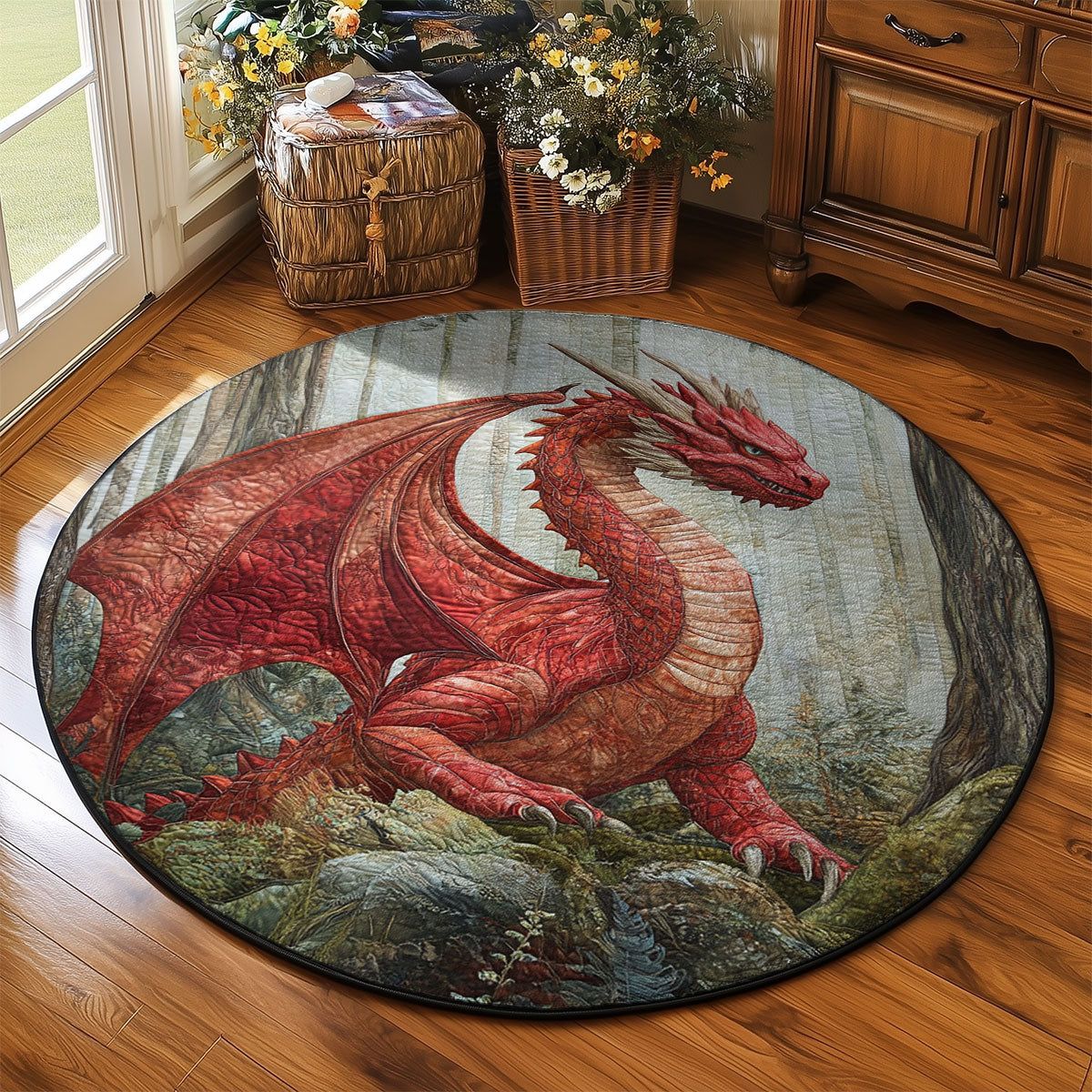 Fire Dragon WJ2203071CL Quilted Round Mat