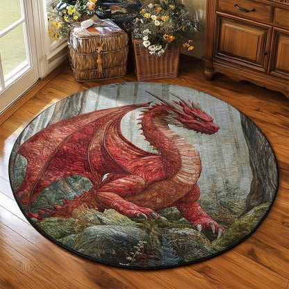 Fire Dragon WJ2203071CL Quilted Round Mat