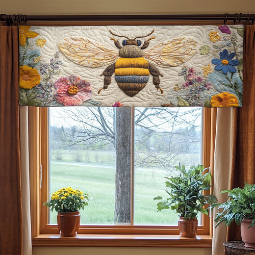Floral Bee WX2003091CL Quilted Valance
