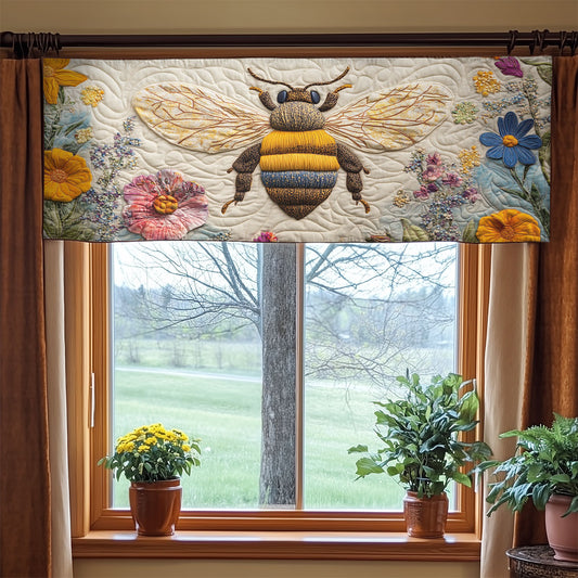 Floral Bee WX2003091CL Quilted Valance
