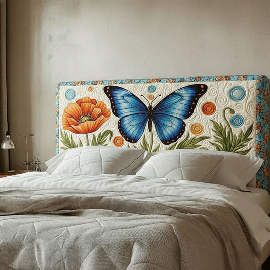 Blue Butterfly WJ1112002CL Quilted Headboard Slipcover
