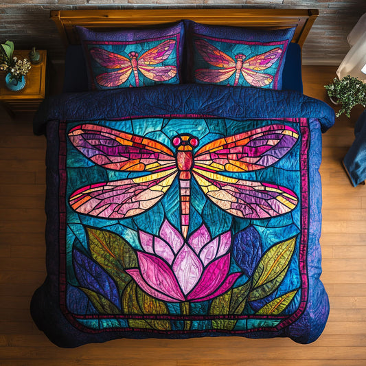 Dragonfly In Lotus Flight DH0210028CL Duvet Cover Set