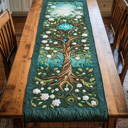 Ancient Flower Tree WY3004006CL Quilted Table Runner