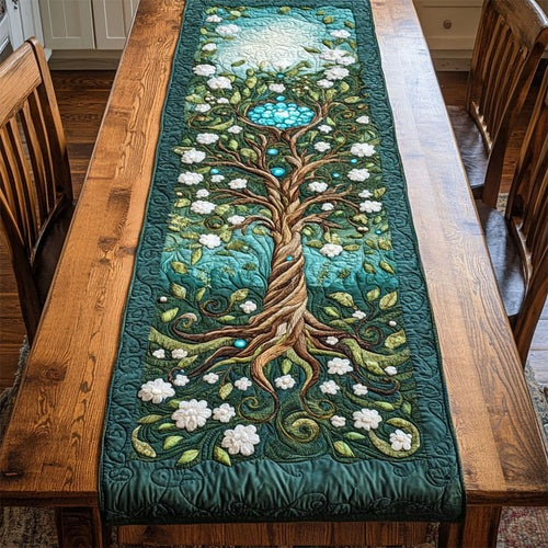 Ancient Flower Tree WY3004006CL Quilted Table Runner