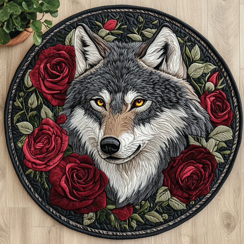 Floral Wolf CW1406014CL Quilted Round Mat