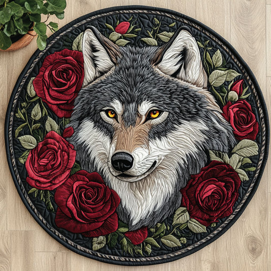Floral Wolf CW1406014CL Quilted Round Mat