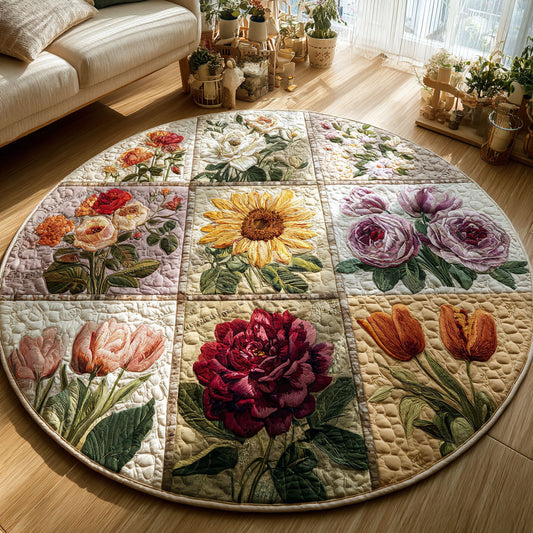 Vintage Blossom CW1301159CL Quilted Round Mat