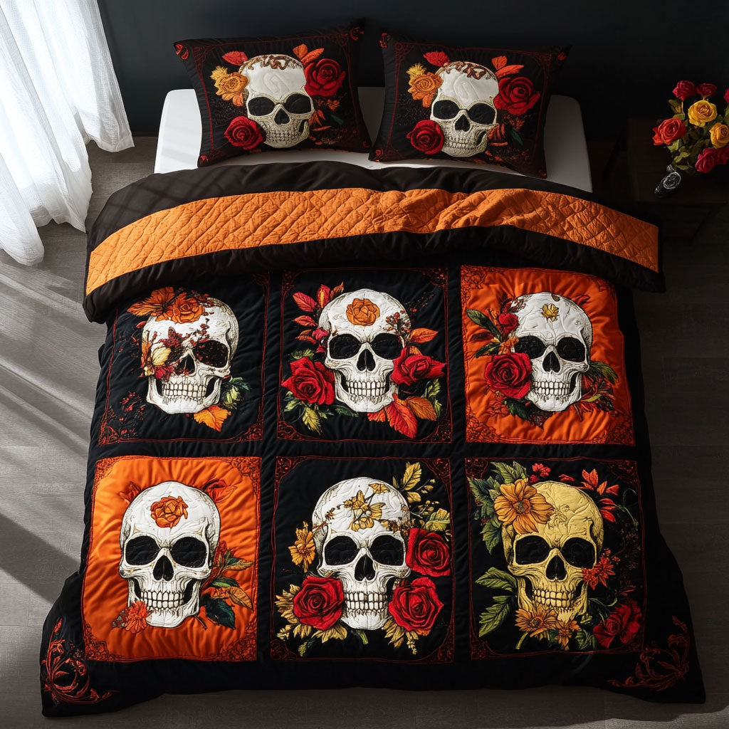 Shadow Rose Skull WN2308099CL Duvet Cover Set