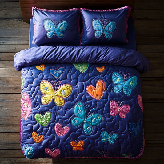 Colorful Butterfly And Heart WY2006005CL Duvet Cover Set
