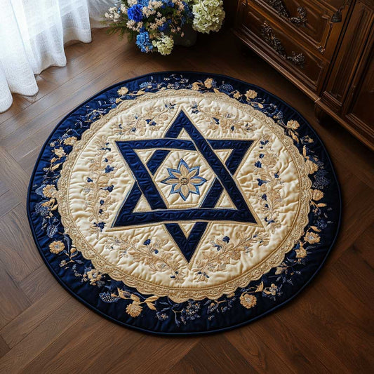 Jewish Star Grace WN2203050CL Quilted Round Mat
