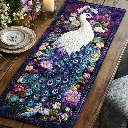 Peacock CW3004065CL Quilted Table Runner