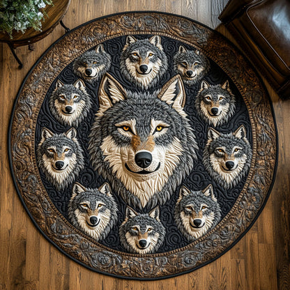 Majestic Wolf CW0608012CL Quilted Round Mat