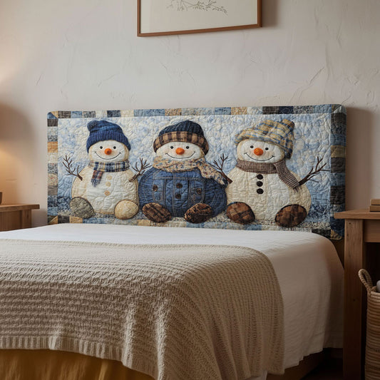 Snowman Cozy Layer WN1112182CL Quilted Headboard Slipcover