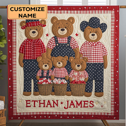 The Cozy Bearline WJ2807011CL Personalized Baby Quilt