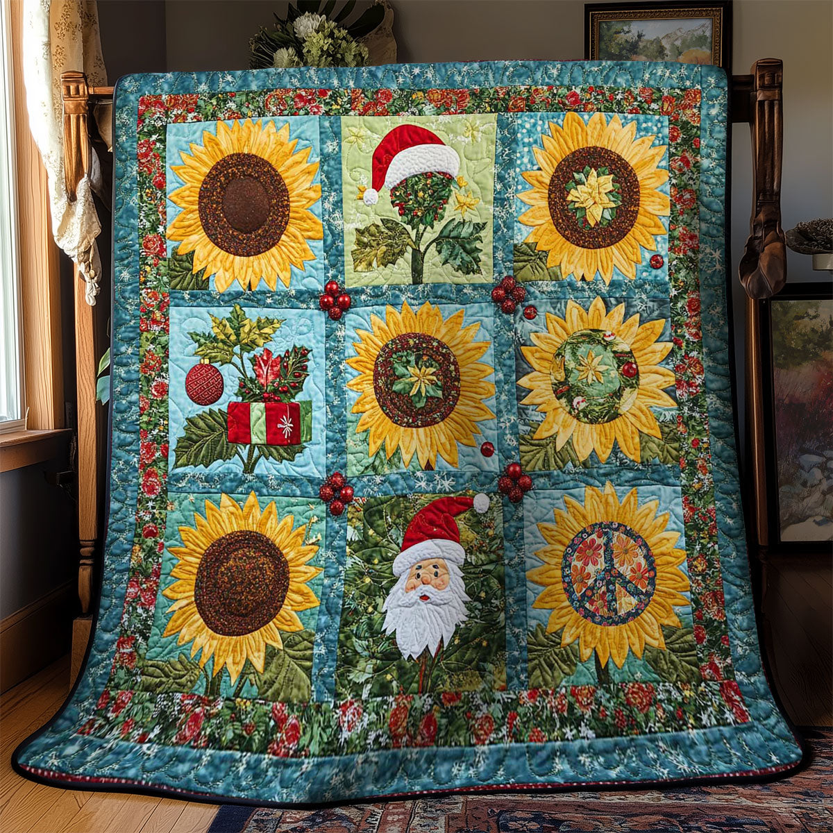 Golden Sunflower Noel WN2111032CL Quilt