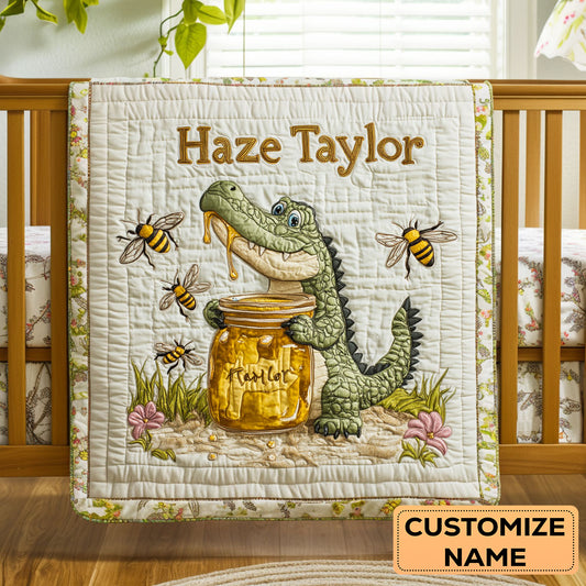 Crocodile Drip WN2807044CL Personalized Baby Quilt